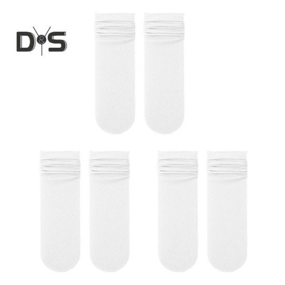 (white) 3 Pairs Ice Silk Socks for Women Summer Ultra Thin Crew Socks Casual Mid Calf Stacked Socks Elastic Above Ankle Bootie Socks