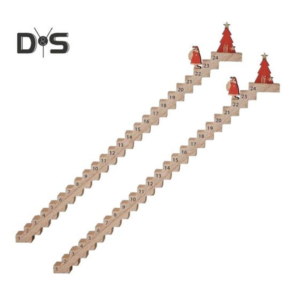 (as the picture, 2pcs) 1pc/2pcs Wood Stairs Climbing Christmas Advent Calendar Santa's Staircase Countdown Calendar Interactive Climbing Stair Toy For Holiday Decor