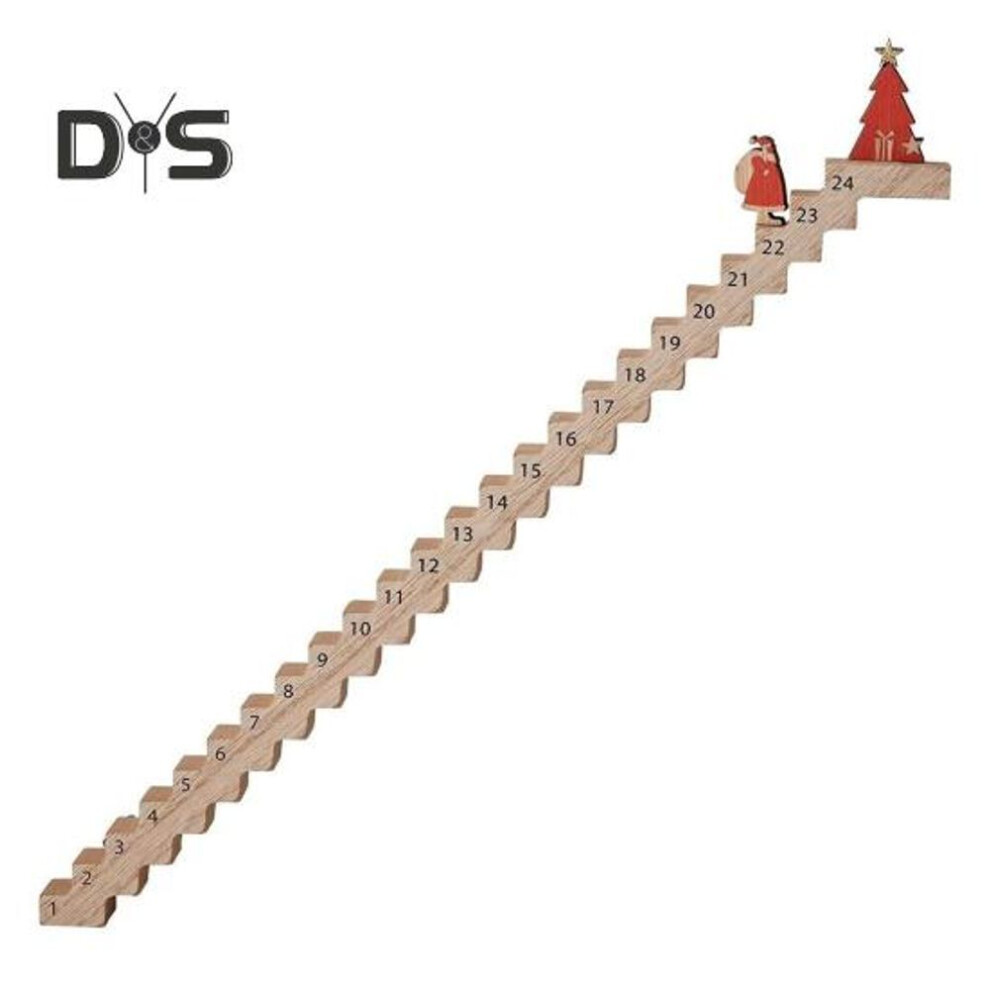 (as the picture, 1pc) 1pc/2pcs Wood Stairs Climbing Christmas Advent Calendar Santa's Staircase Countdown Calendar Interactive Climbing Stair Toy For Holiday Decor