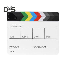 Film Clapper Board Acrylic Dry Erase Slate Colorful Director Video Scene Clapboard Cut Prop Whiteboard Marker Filming Tool for TV Series Studio