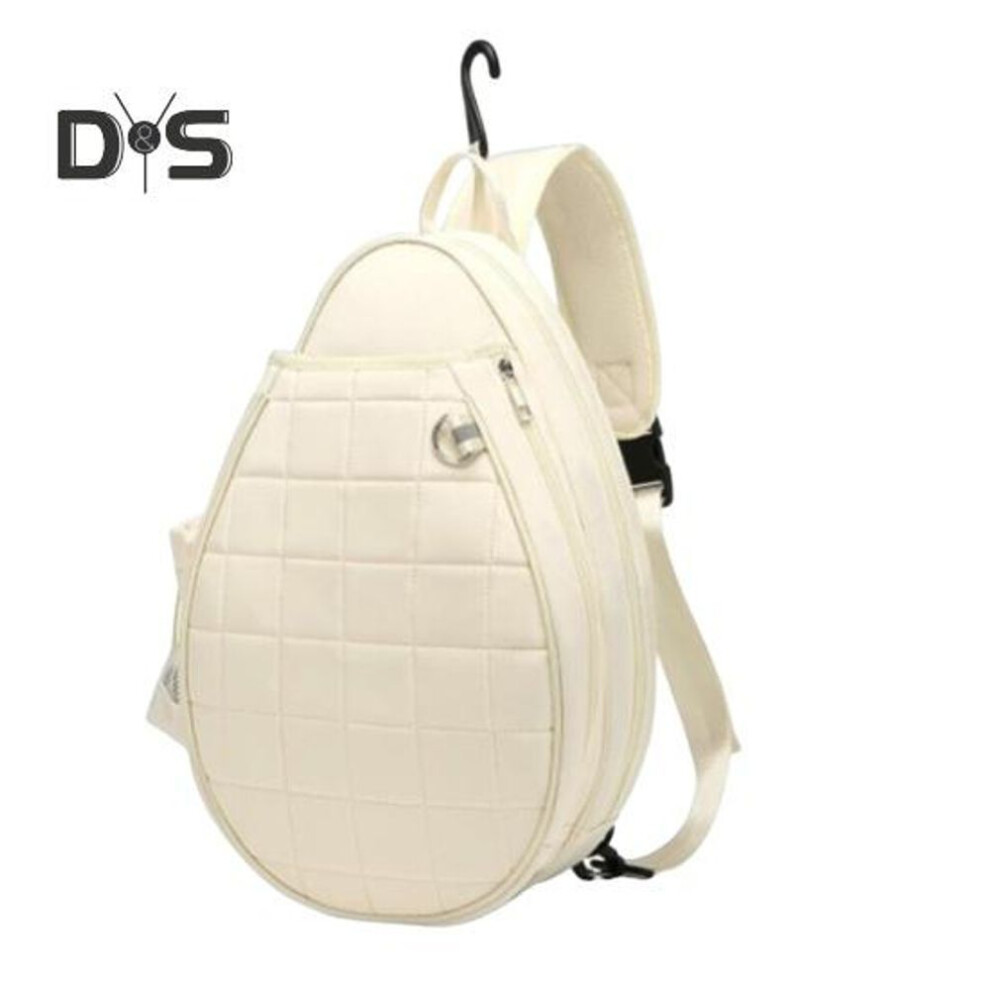 (beige) Tennis Racket Bag For Travel Large Capacity Holds 2 Racquets Wet/dry Pocket Waterproof Adjustable Cushioned Shoulder Strap Tennis Racket Backpack