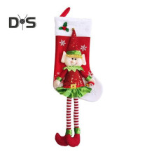 (red) Christmas Stockings 3D Cute Elf Doll Xmas Stocking Decorations Long Legged Elf Hanging Stocking for Candies Toys Gifts