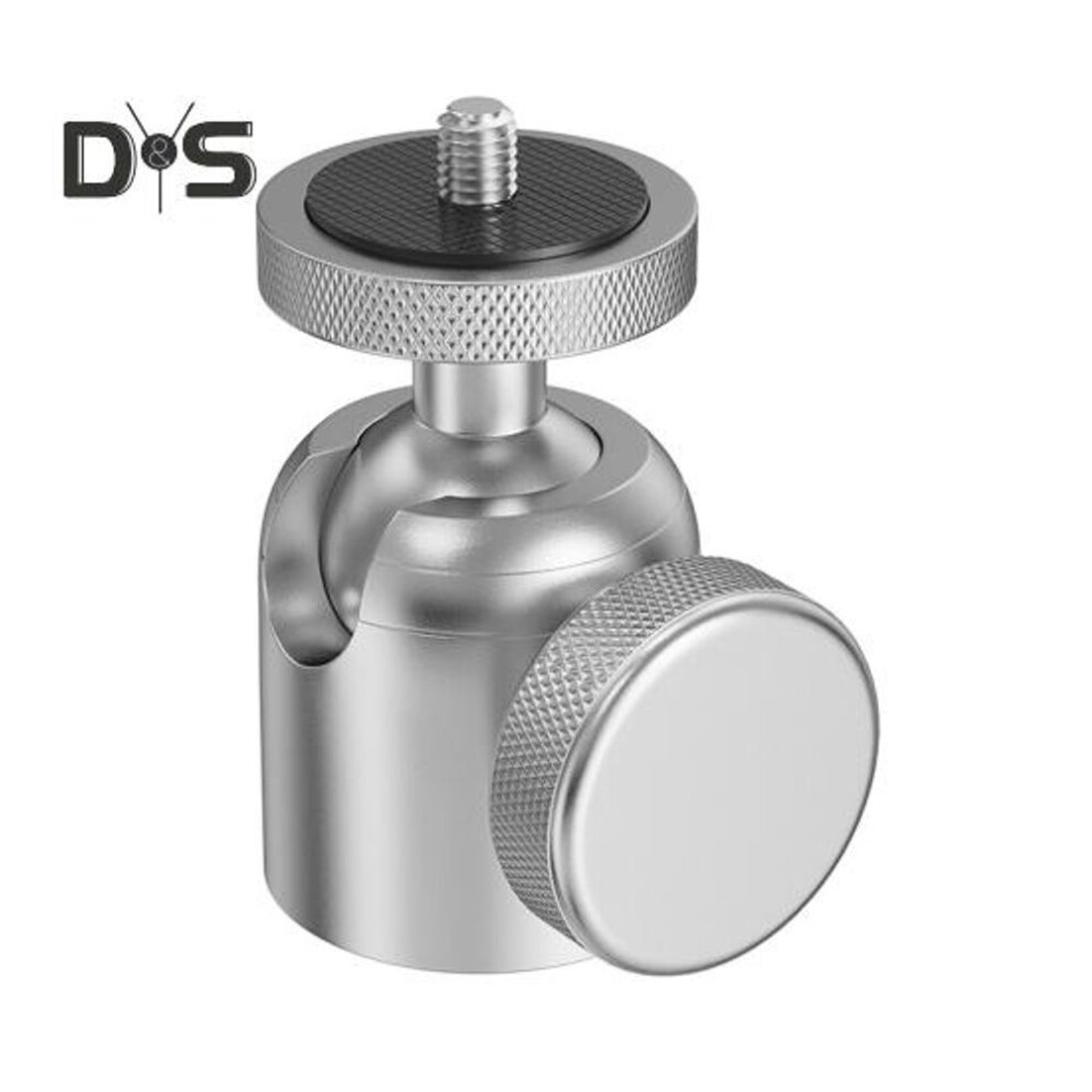 (as the picture, 3/8inch) Aluminum Alloy Mini Ball Head 360 Degree Rotatable 1/4 3/8-inch Screw Metal Led Video Light Cell Phone Dslr Camera Monopod Tripod Head Mount Adapter