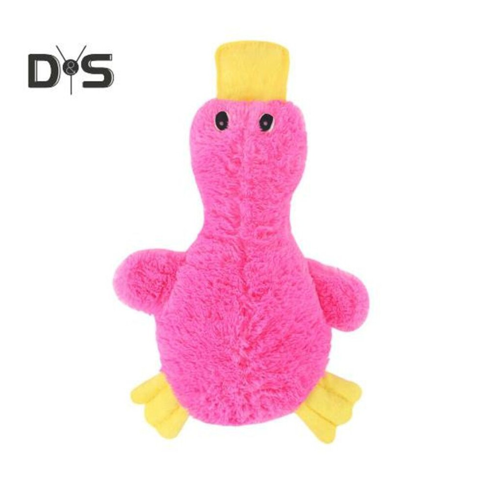 (pink) Squeaky Plush Duck Dog Toy No Stuffing Dog Chew Toy Interactive Puppy Teething Toy For Small Medium Large Dogs