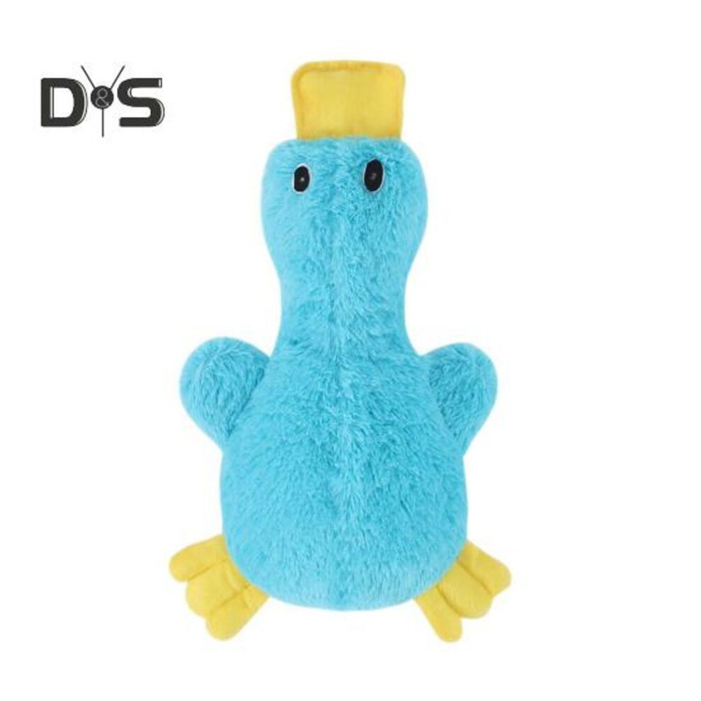 (blue) Squeaky Plush Duck Dog Toy No Stuffing Dog Chew Toy Interactive Puppy Teething Toy For Small Medium Large Dogs