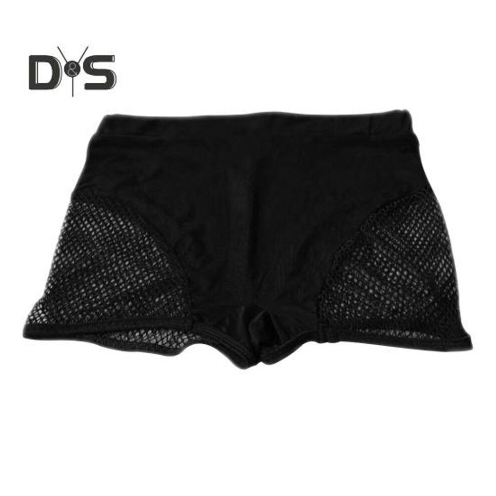 (black, L) Sexy Booty Yoga Shorts For Women High Waist Workout Gym Shorts Mesh Tulle Spliced Mini Hot Pants For Pole Dance Gym Yoga