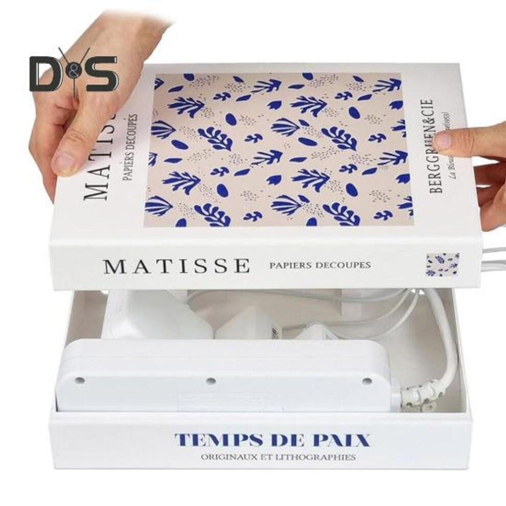 (as the picture, A) Book Shaped Cord Organizer Large Capacity Multipurpose Wire Management Expandable Decorative Book Cable Hider Box