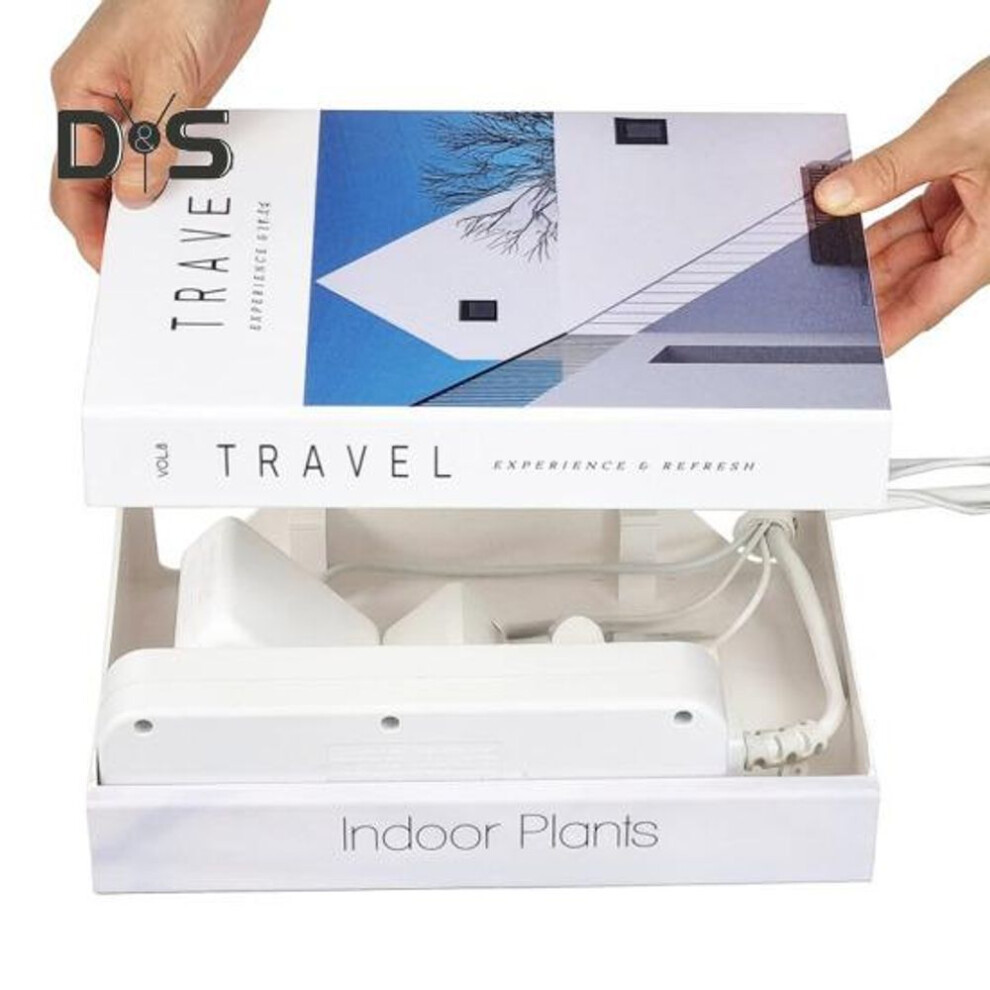(as the picture, B) Book Shaped Cord Organizer Large Capacity Multipurpose Wire Management Expandable Decorative Book Cable Hider Box