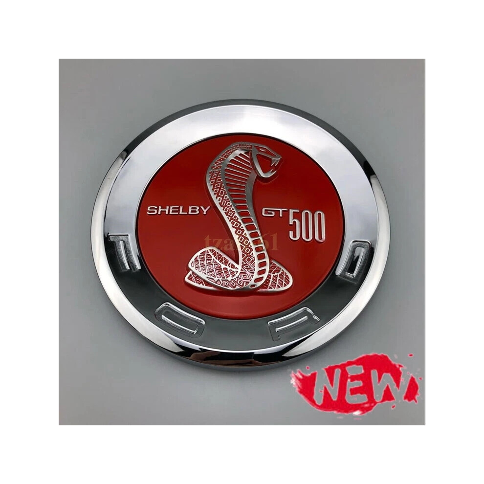 (&Red) Uk - 5.9'' 3D Rear Trunk Shelby Emblem Chrome Sticker For Mustang Gt500 Silver/Red 6963793340880