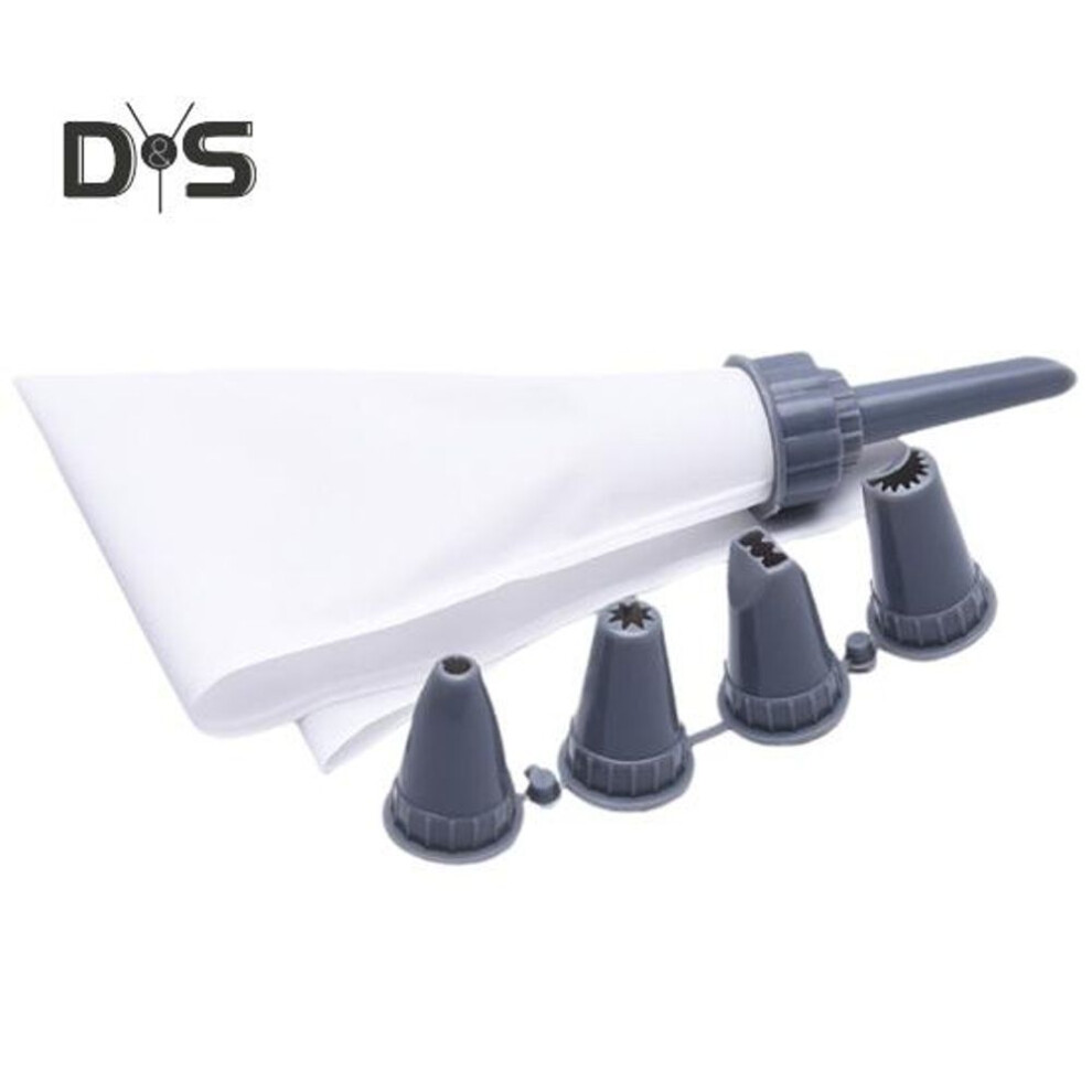 (grey) Icing Piping Bag Detachable Piping Tip Design Pastry Bag Large Capacity Cake Cream Piping Bag Bakery Supply