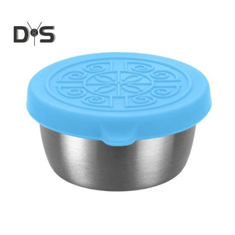 (blue) 1 Set 40ml Large Capacity Sauce Cup Stackable Practical Camping Dinner Portable Salad Dressing Sauce Cup