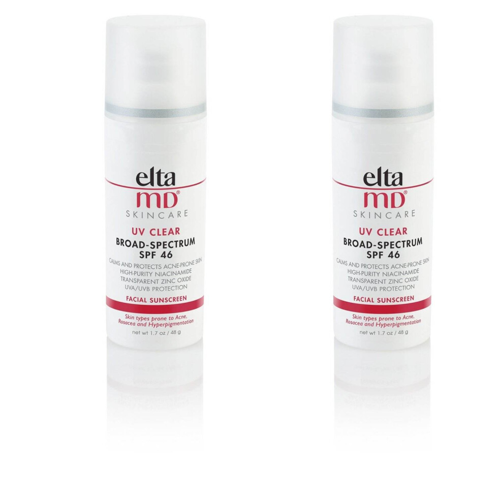 (2pcs) UV Clear Facial Sunscreen SPF 46 - For Skin Types Prone To Acne, Rosacea & Hyperpigmentation - 48g-1.7oz