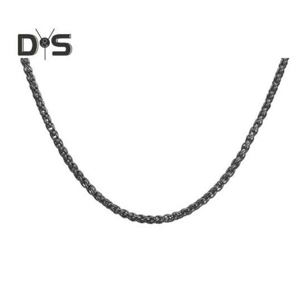(black) Wheat Chain Necklace For Men Gold Silver Black Tone Wheat Chains 3mm Titanium Steel Necklace For Mens Boys Birthday Gifts