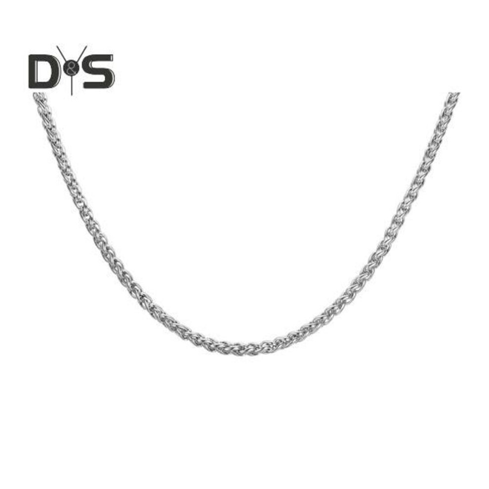 (silver) Wheat Chain Necklace For Men Gold Silver Black Tone Wheat Chains 3mm Titanium Steel Necklace For Mens Boys Birthday Gifts