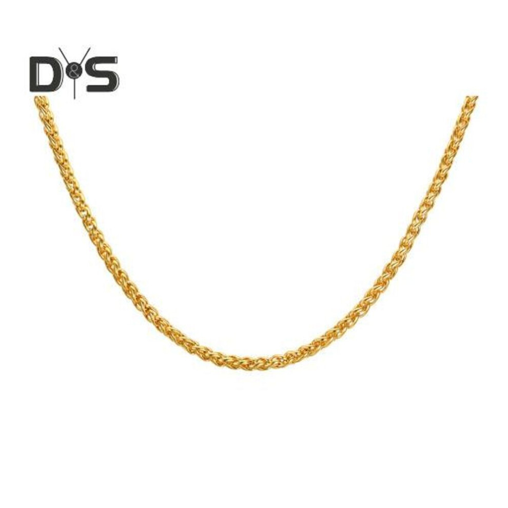 (golden) Wheat Chain Necklace For Men Gold Silver Black Tone Wheat Chains 3mm Titanium Steel Necklace For Mens Boys Birthday Gifts
