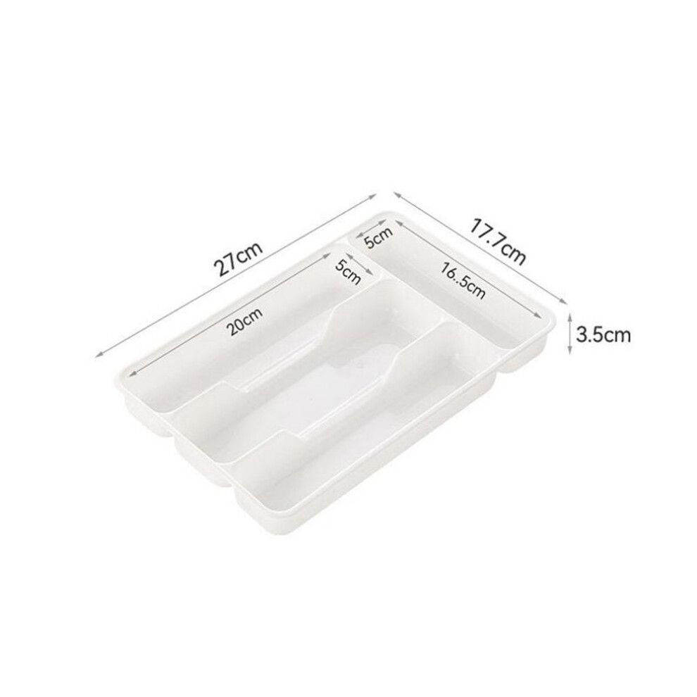 (S) 4/5 Compartments Cutlery Organizer Daily Drawer Divider Tray Rectangle Easy Clean Home Kitchen Spoon Fork Separation Box