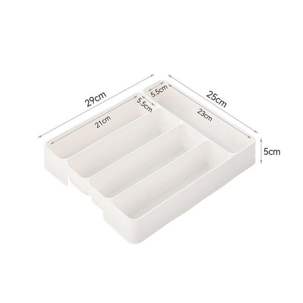 (L) 4/5 Compartments Cutlery Organizer Daily Drawer Divider Tray Rectangle Easy Clean Home Kitchen Spoon Fork Separation Box