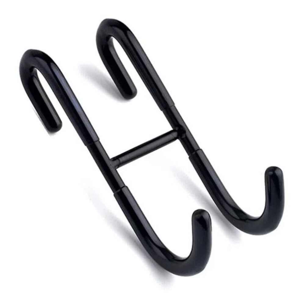(Black S-Shape) Double S-Shape Bathroom Hooks Stainless Steel Bathrobe Hanger Shower Towel Rack  Shower Squeegees