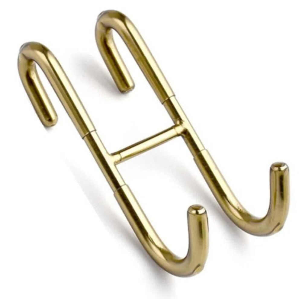(Gold S-Shape) Double S-Shape Bathroom Hooks Stainless Steel Bathrobe Hanger Shower Towel Rack  Shower Squeegees
