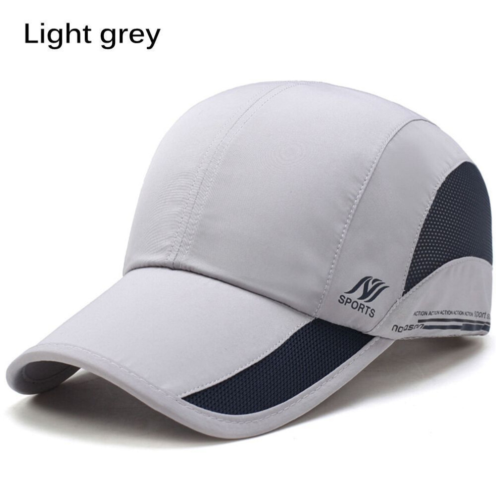 (light grey) Women's Fashion Waterproof Outdoor Breathable Hat Sun Visor Sport Baseball Cap Mesh