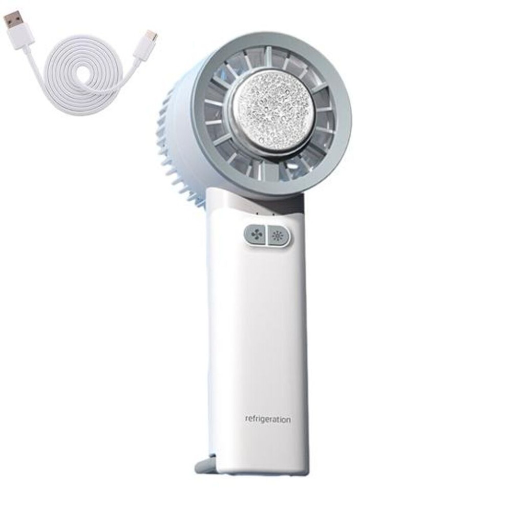 (white) Handheld Cooling Fan Mini Air Conditioner Low Noise Rechargeable Speed Adjustable Powerful Small Portable Fan