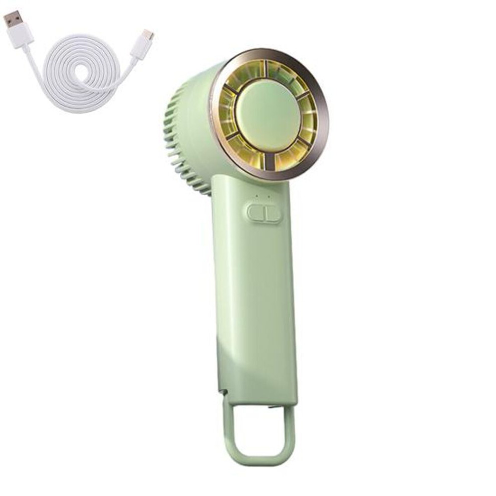 (green) Handheld Cooling Fan Mini Air Conditioner Low Noise Rechargeable Speed Adjustable Powerful Small Portable Fan