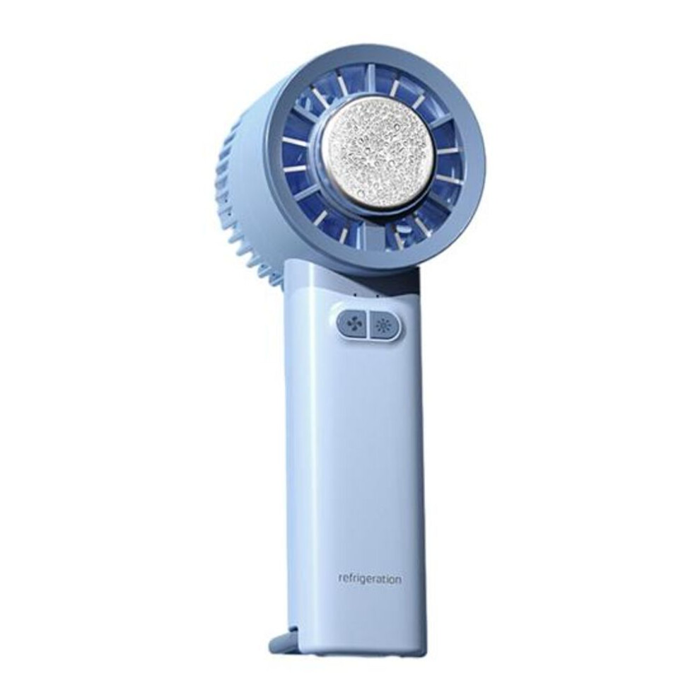 (sky blue) Handheld Cooling Fan Mini Air Conditioner Low Noise Rechargeable Speed Adjustable Powerful Small Portable Fan