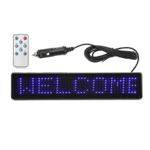 (As show, One size) LED Car Sign Remote Control Programmable Advertising LED Sign Screen for Shop Store DC5‑12V Z741B Bl