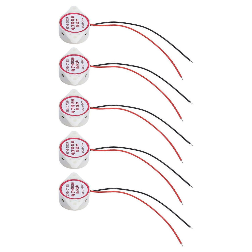 (As Show, One Size) 5Pcs Buzzer Alarm Electric Piezo Beep Active 80Db Abs High Sensitivity Set Kit Sfmâ27Bwhite 6909775612248