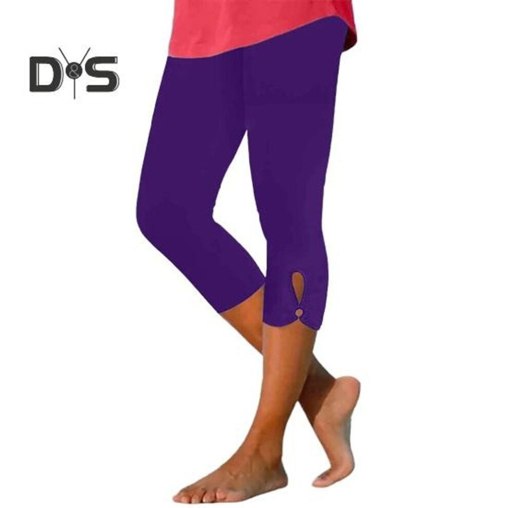 (purple, S) Women's Capris Yoga Pants High Waisted Capris Leggings Stretchy Compression Pants For Workout Athletic Running Yoga Travel