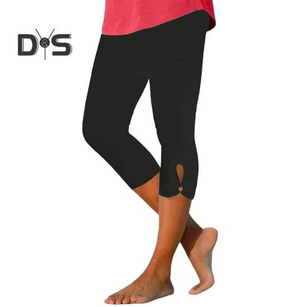 (black, L) Women's Capris Yoga Pants High Waisted Capris Leggings Stretchy Compression Pants For Workout Athletic Running Yoga Travel