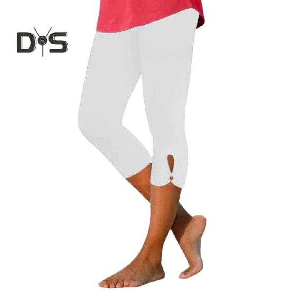 (white, S) Women's Capris Yoga Pants High Waisted Capris Leggings Stretchy Compression Pants For Workout Athletic Running Yoga Travel