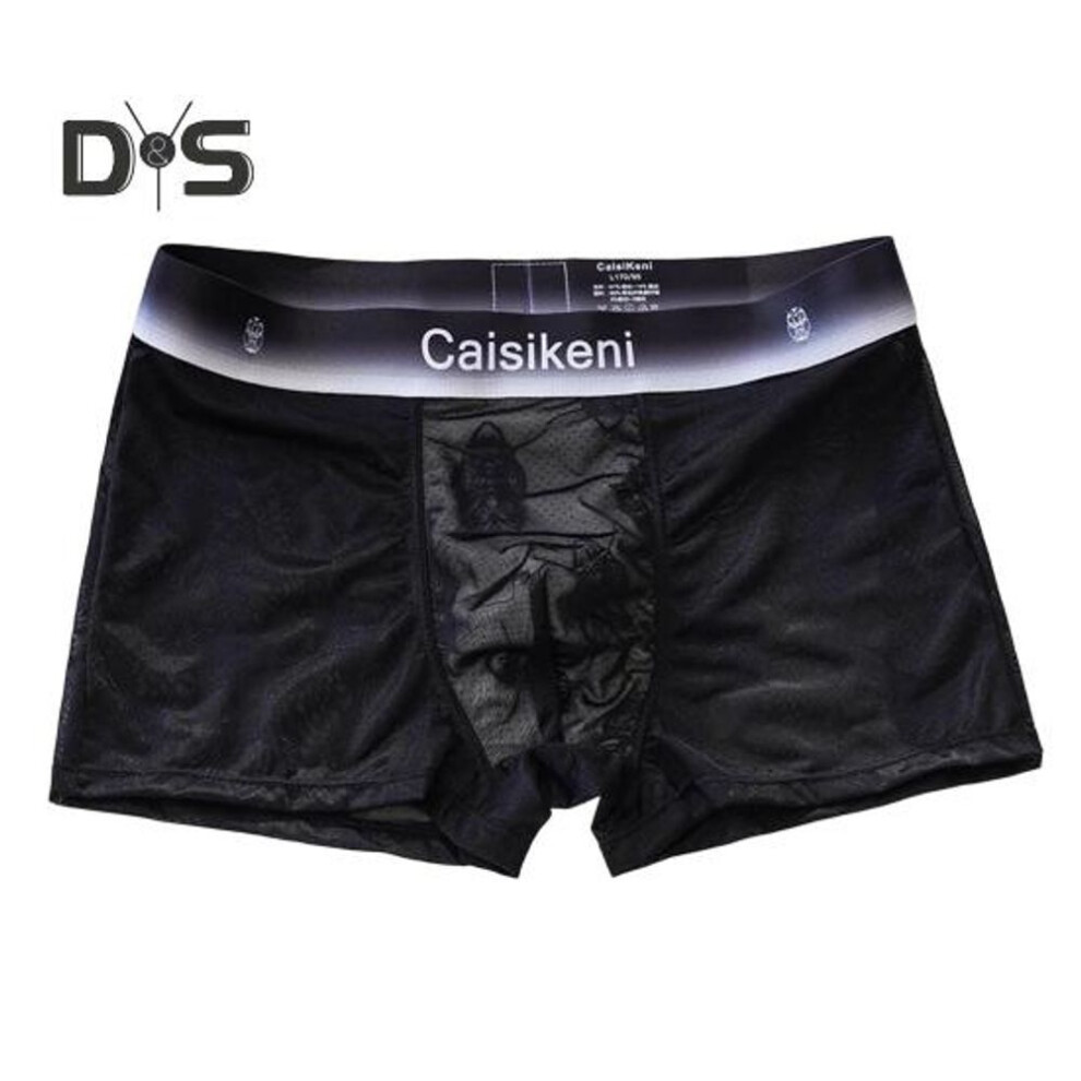 (3XL, black) Men Boxer Briefs Breathable Sexy Fine Mesh Underpants With Cotton Crotch Stretchy Thin Men Underwear For Daily Wear