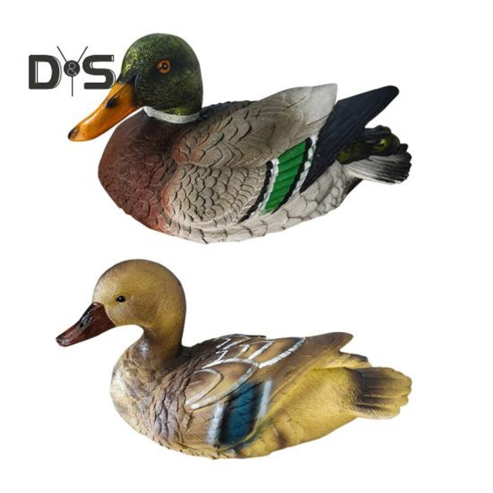 (as the picture, D) Floating Duck Sculpture Resin Duck Statue Garden Pond Pool Decor Floating Duck Outdoor Ornament Gift For Nature Lovers