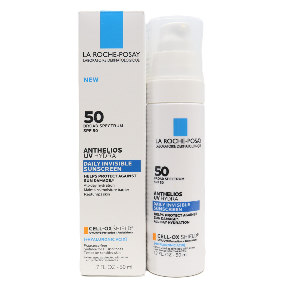 La Roche-Posay Anthelios Uv Hydra Daily Invisible Sunscreen Spf 50 1.7oz  New
