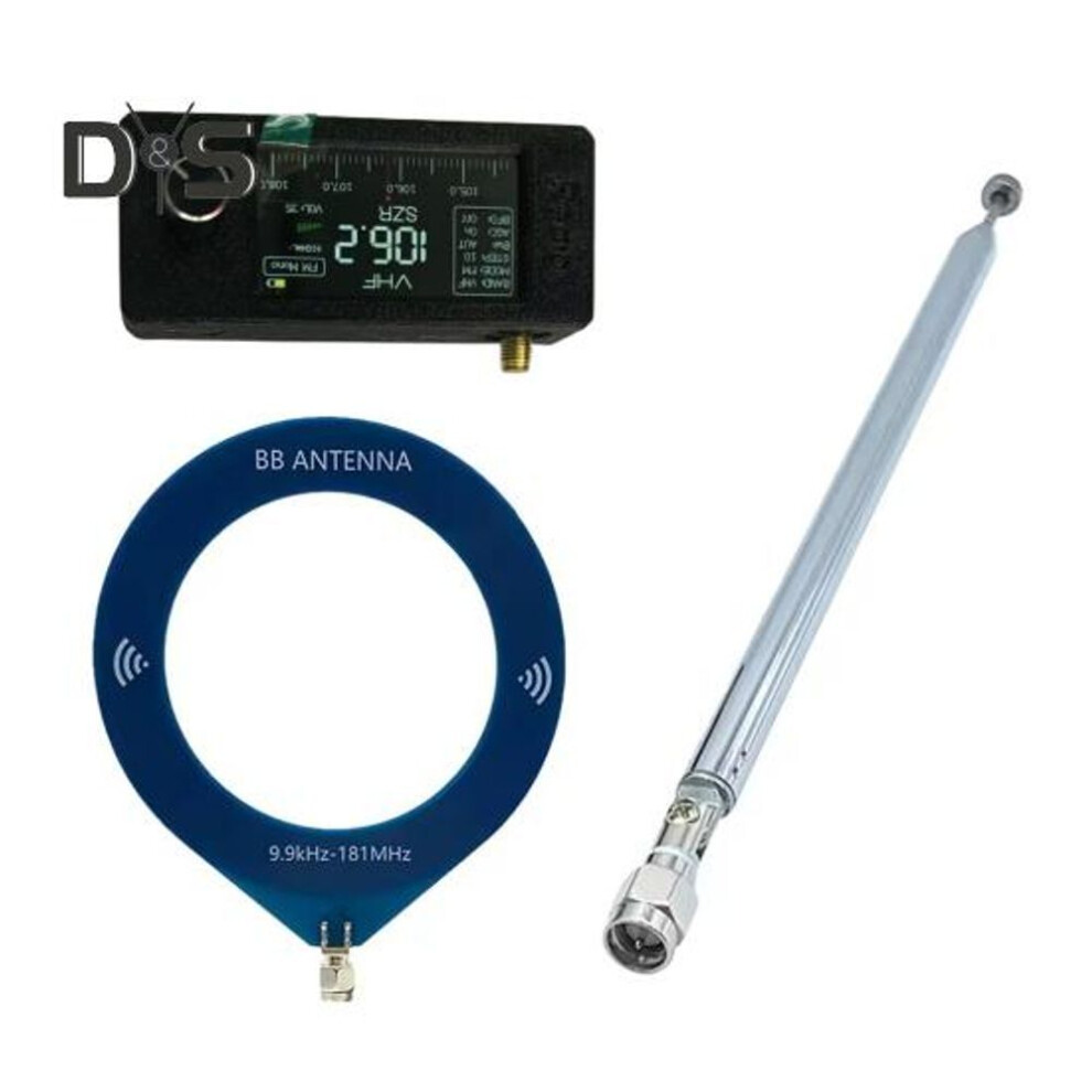 0.5-108mhz All Band Radio Receiver with Antenna 1.9inch IPS Screen Compact Portable Indoor Outdoor HF/SW/MW/VHF Radio