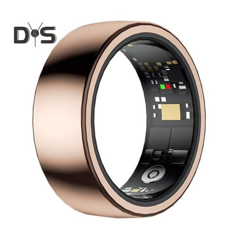 (rose gold, US 11) Smart Ring Fitness Tracker Ring With Motion Tracking Ip68 Waterproof Bluetooth-compatible Sleep Monitor Health Tracker Ring