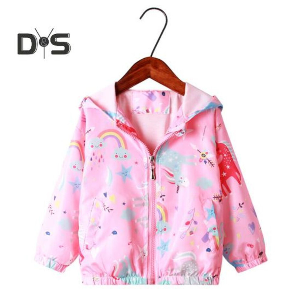 (pink, 140 cm) Girl Coat Baby Hooded Long Sleeve Trench Coat with Elastic Cuffs Sun Protection Windproof Zipper Closure Jacket