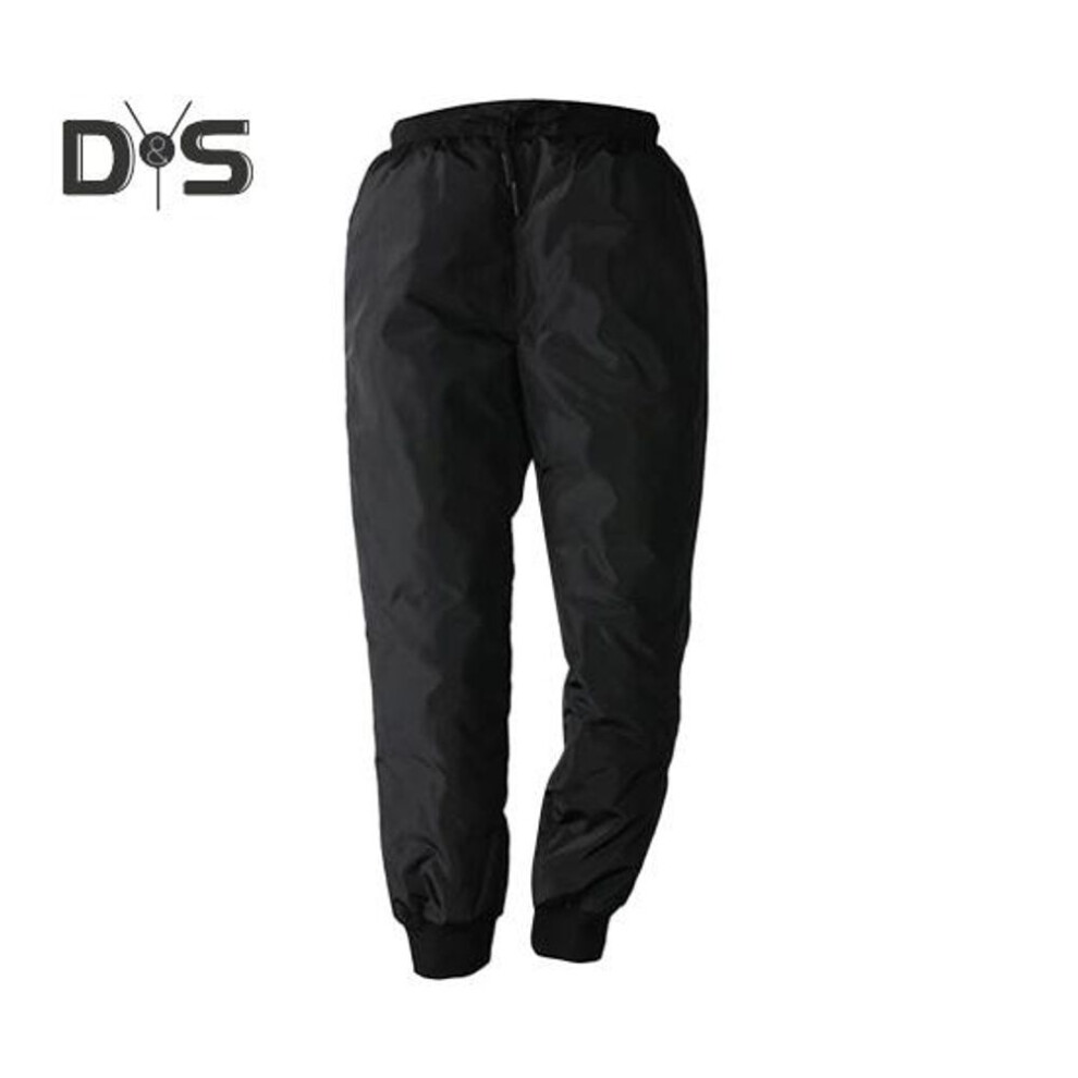 (black, L) Winter Men Padded Pants Thick Elastic Waist Windproof Warm Down Trousers Plus Size Waterproof Mid-aged Men Father Outdoor Daily Wear Trousers