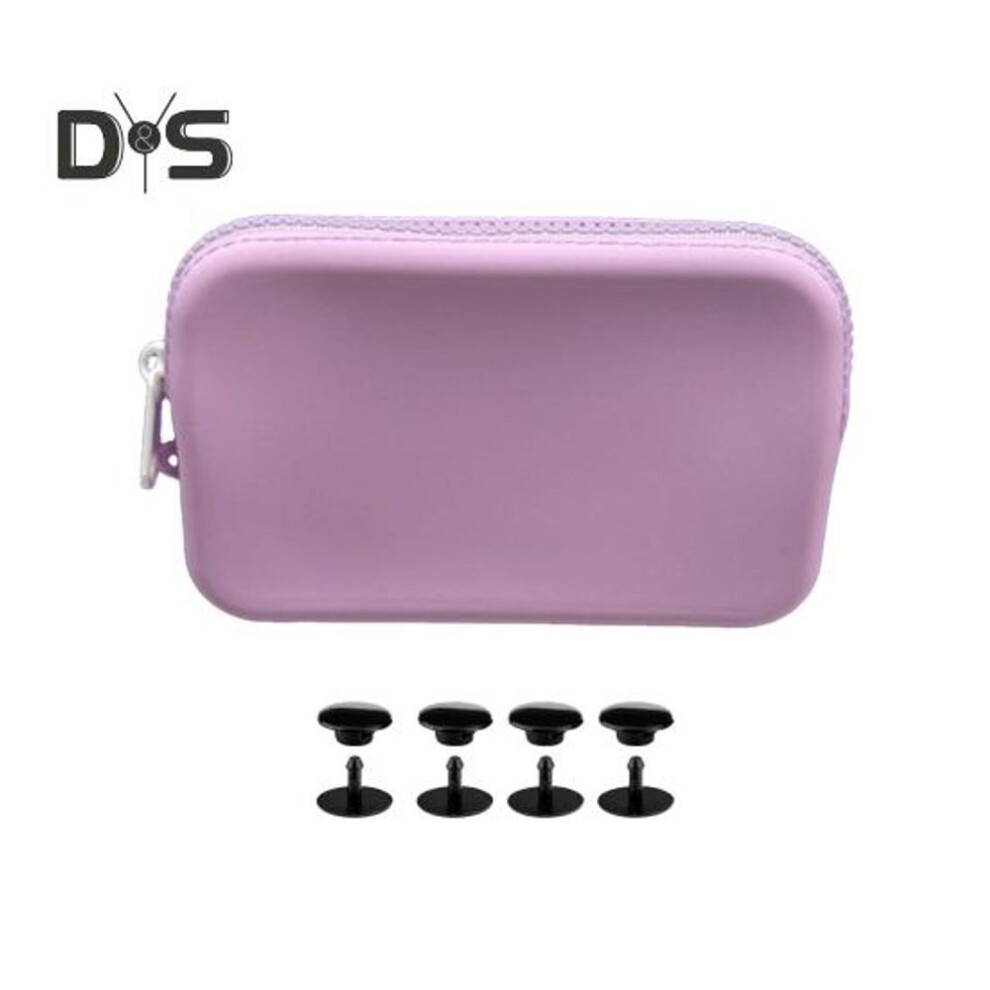 (purple) Mini Silicone Bag For Bogg Bag Waterproof Zipper Closure Portable Solid Color Beach Handbag Cosmetic Bag Phone Holder Plug-in Insert Wallet