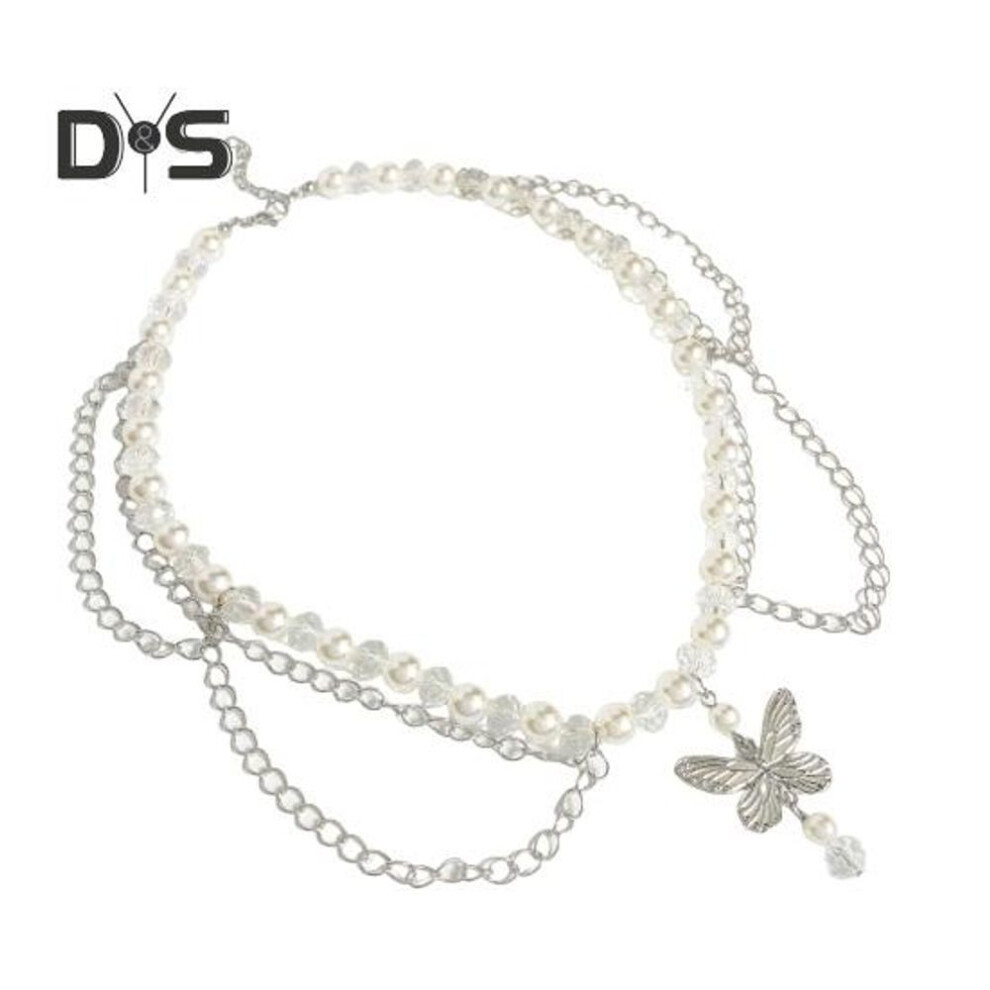 (as the picture, C) Women Pendant Necklace Faux Pearl Geometric Hollow Chain Bow Cross Tassel Adjustable Retro Royal Style Prom Cocktail Party Neck Jewelry