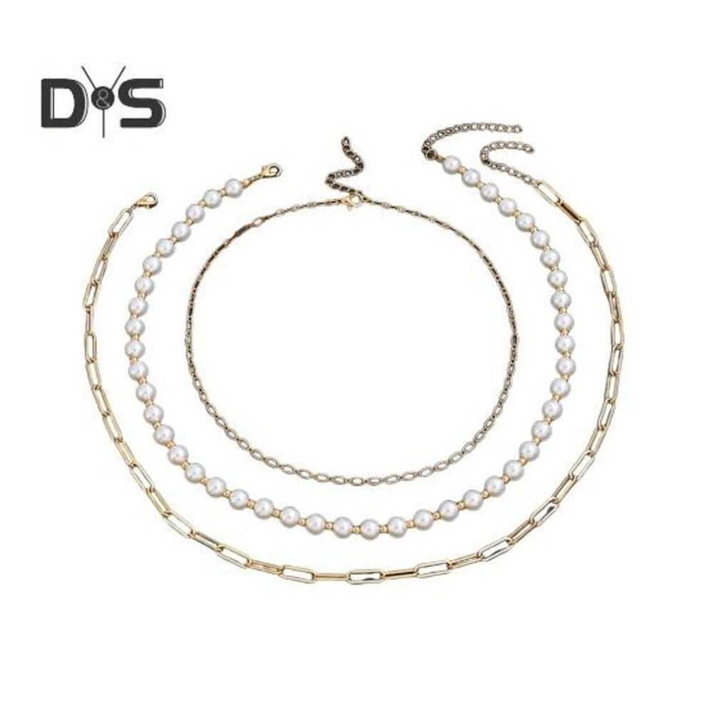 (as the picture, G) Women Pendant Necklace Faux Pearl Geometric Hollow Chain Bow Cross Tassel Adjustable Retro Royal Style Prom Cocktail Party Neck Jewelry