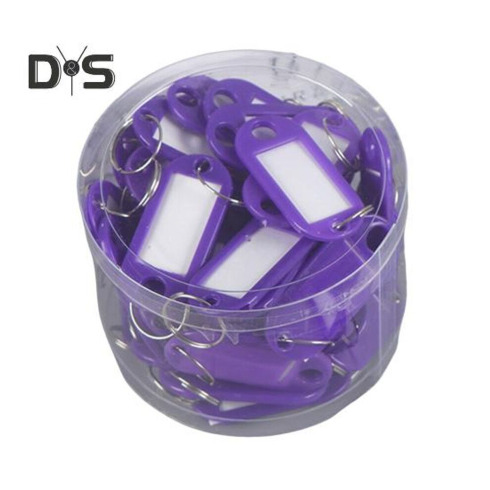 (Other) 50pcs Keyring Tags Plastic Key Fobs Id Tags With Split Keyring Paper Insert Key Tags Writing Paper Keychain Organizer