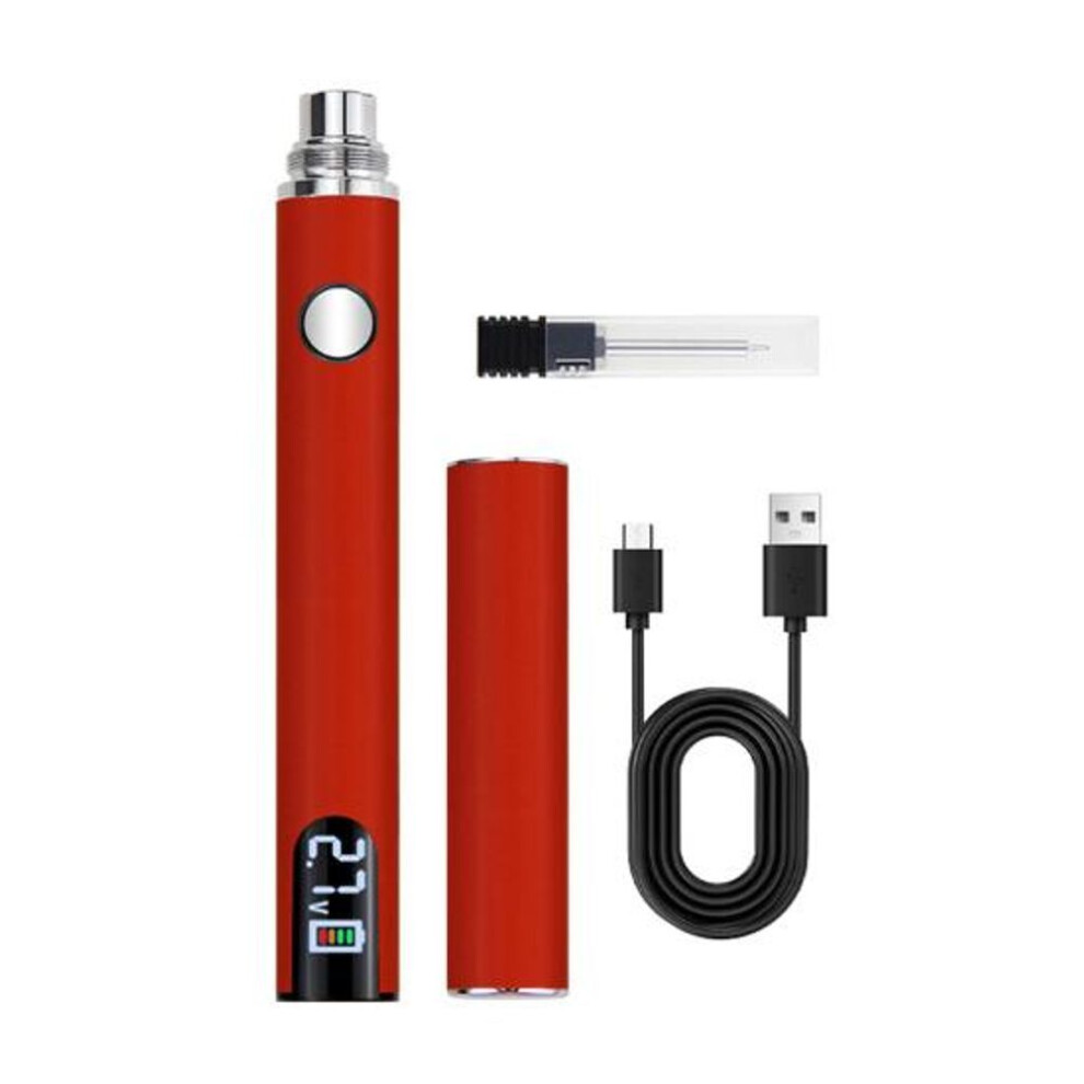 (red) Soldering Iron Kit Digital Display Temperature Adjustable Portable Lightweight Design Rechargeable Wire Soldering Pen Kit