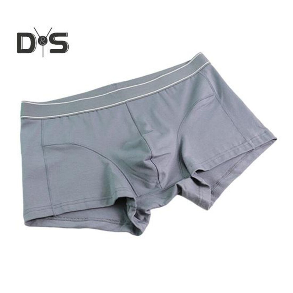 (dark gray, XXXL) Men Boxer Underwear Elastic Mid-rise U-Convex Solid Color Panties Breathable Smooth Lines Shorts Briefs Daily Wear