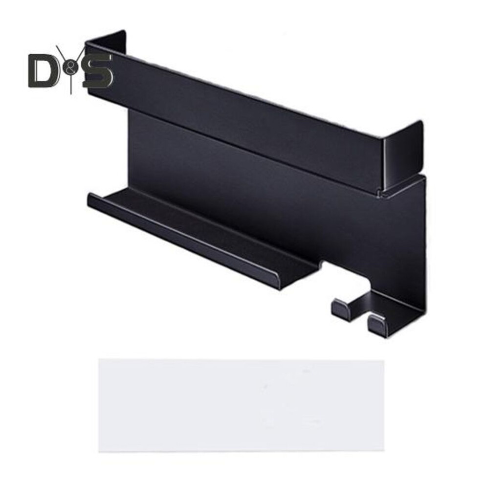 Wall Mounted Hair Dryer Holder Strong Load-bearing Self Adhesive Easy To Install Hair Blower Rack Storage Organizer With Shelf
