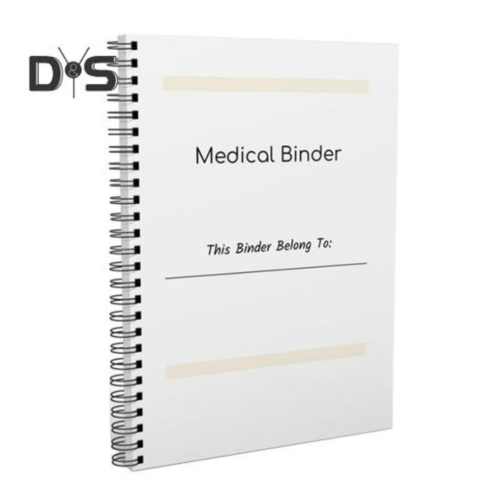 Medical Planner Binder 70 Pages Health Diary Logbook Coil Design Self-Care Medical Journal to Track Health