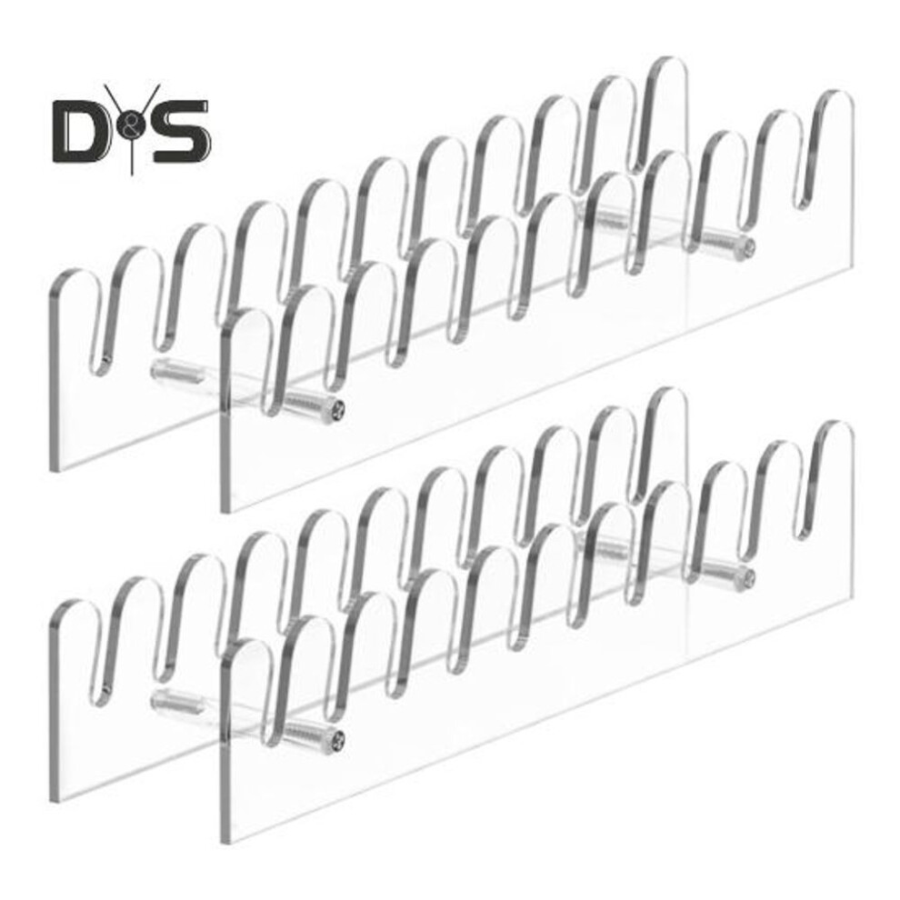 (as the picture, 2pcs) 1/2Pcs Acrylic Baseball Cap Organizer Heavy Duty No Install Closet Bedroom Dresser Multi-purpose 10 Peaked Hat Holder Display Stand Storage Rack