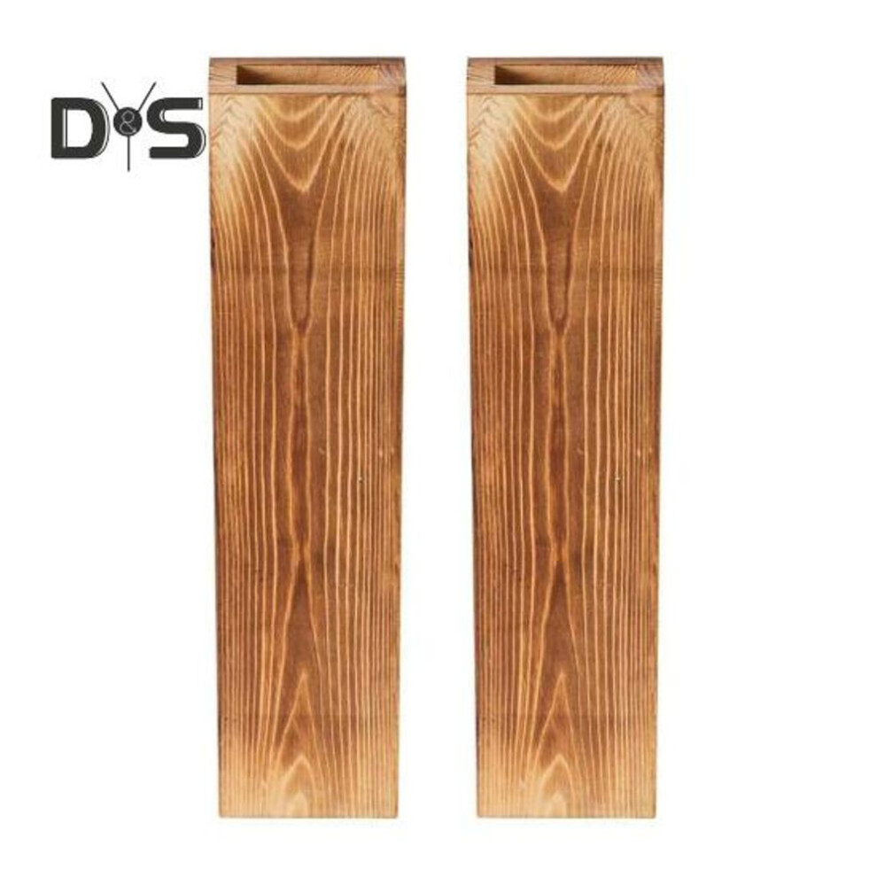 (as the picture, 2pcs) Wooden Wall Planter Farmhouse Wall-mounted Vase Rustic Wall Decor Plant Holder for Greenery Eucalyptus Stems Flowers