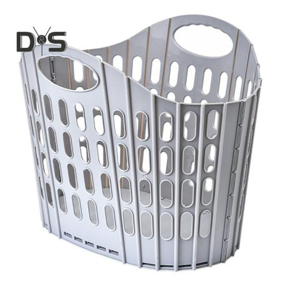 (grey) Laundry Basket with Ergonomic Handle Large Capacity Foldable Design Clothes Hamper Ventilated Multifunctional Storage Basket